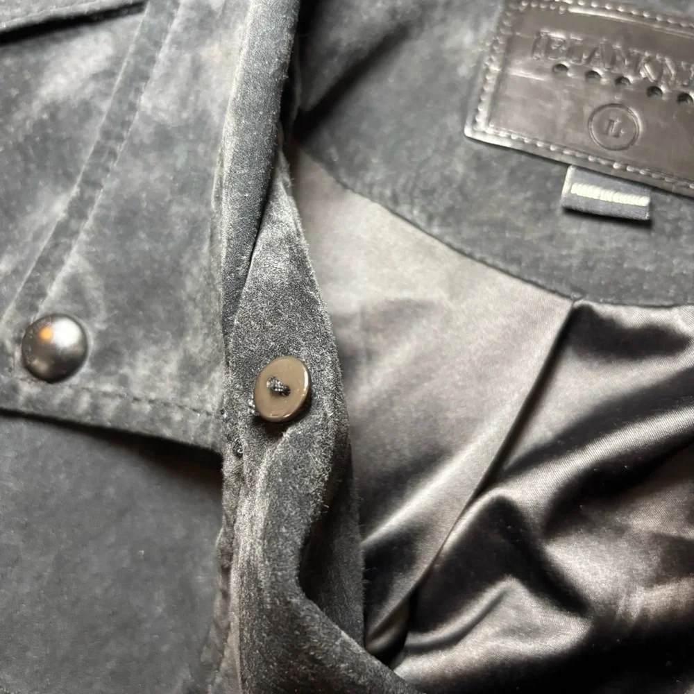 Blank NYC Women’s Suede Moto Jacket Asymmetrical Zip Soft Black Onyx Size L - Picture 14 of 14